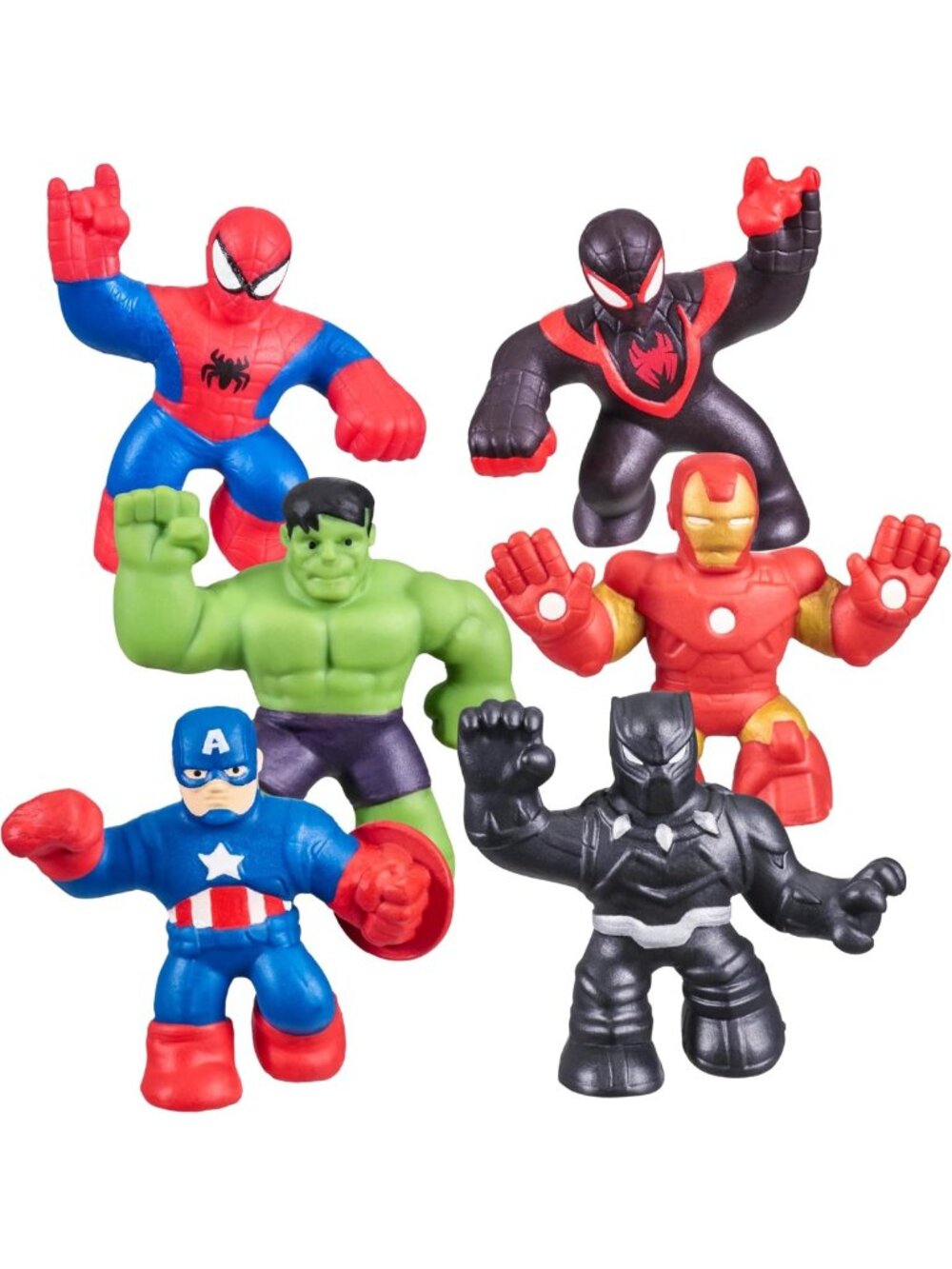 Superhero Mini Figures 6-Pack - Squishy, Stretchy Gooey Toys for Kids